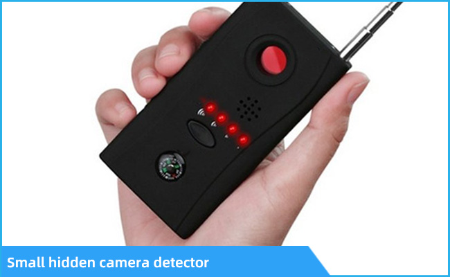 Esta imagen muestra un pequeño detector inalámbrico de una cámara oculta para uso personal.