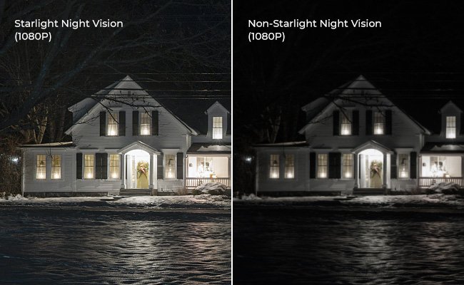Comparación de imágenes de la cámara de seguridad Starlight Viosion
