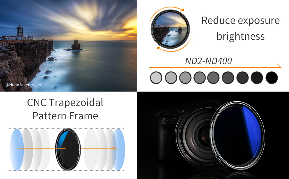 Filtro ND variable ND2-ND400 (9 paradas)