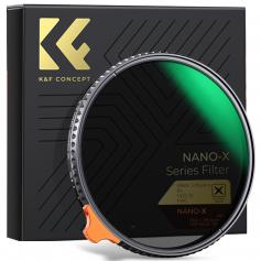 55 mm de niebla negra 1/4 y ND2-D32 (1-5 parada) Filtro ND variable de la lente 2 en 1 c 28 Series de recubrimientos múltiples-capa-nano X