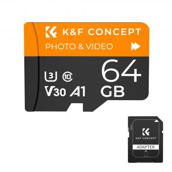 64G Micro SD Map U3/V30/A1 con una tarjeta de memoria adaptador es adecuada para la caza de cámara de vigilancia en el hogar Mapa de memoria de la grabadora K & amp; F Concept
