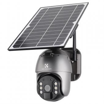 Sistema de cámara solar 4G Sistema inalámbrico LTE CCTV Solar Cámara PIR Detección de movimiento de 2 vías Batería incorporada 10400mAh 2K Visión nocturna infrarroja 20m/65. 6 pies Versión de la UE