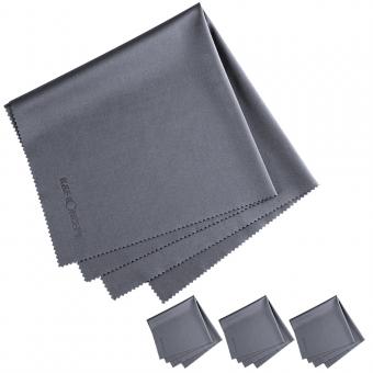 K & amp; f Concepto Conjunto de servilletas para limpiar la aguja es una limpieza de tela seca sin electrónica, gris oscuro, 4 piezas, 40. 6*40. 6 cm, embalaje Opp Bag