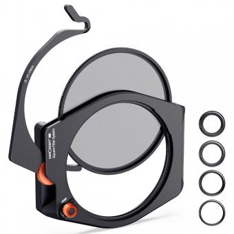Portafiltros Cuadrado System X Pro Kit (portafiltros + polarizador circular de 95 mm + anillos adaptadores de filtros de 67/72/77/82 mm) para objetivo de cámara