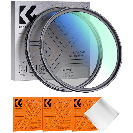 Kit de filtros de 77 mm MCUV + filtro polarizador circular CPL y filtro protector MCUV HD ultrafino con 18 revestimientos multicapa Serie Nano K