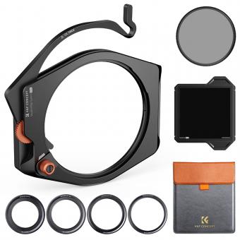 Kit de soporte de filtro cuadrado Pro Kit (soporte de filtro + polarizador circular de 95 mm + filtro cuadrado ND1000 + 4 4 anillos del adaptador de filtro) para la lente de la cámara