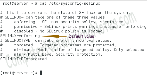 Archivo en modo SELinux